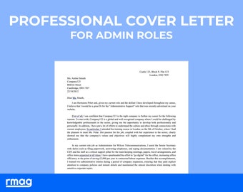 Professional Cover Letter Template for Admininstrative roles |  BONUS: Free How to guide