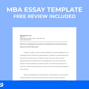 Ensaio de admissão profissional para MBA | Modelo de ensaio de admissão bem sucedido | Carta de Intenções para MBA | Revisão gratuita incluída