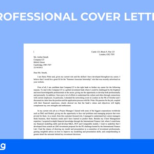 Plantilla de carta de presentación profesional para Word y Pages / Carta de presentación limpia y moderna / BONIFICACIÓN: Guía gratuita