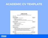 Academic Resume Template for Word & Pages | Clean and professional academic CV Template for TAs and RAs