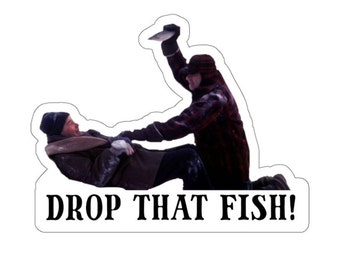 Drop That Fish! Grumpy Old Men Eisfischen Aufkleber