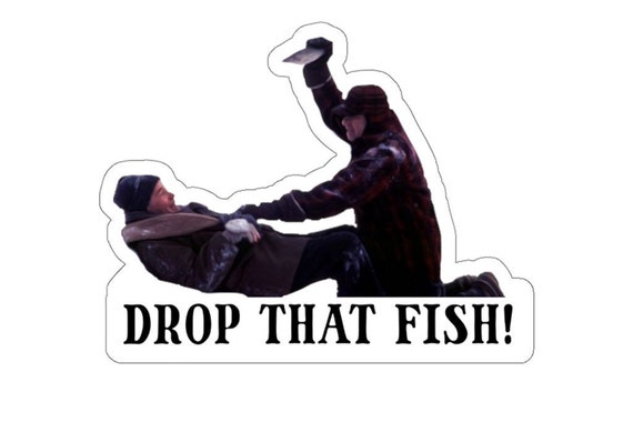 Drop That Fish Grumpy Old Men Ice Fishing Sticker -  Canada