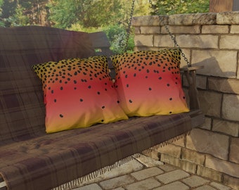 Cutthroat Trout Art Outdoor Pillow Set
