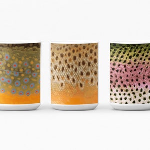 Fly Fishing Trout Art Mug Set (Buyers Choice)