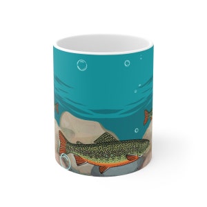 Brook Trout Fly Fishing Art Mug 11 Ounce