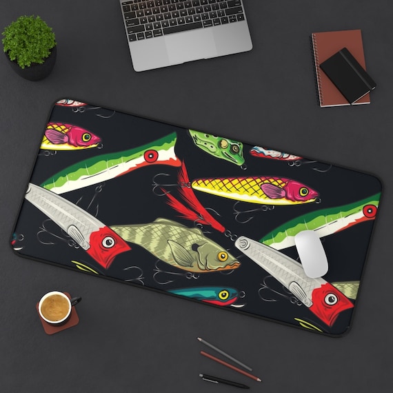 Fishing Lure Collection Pattern Desk Mat 