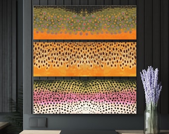 Canvas Trout Art Print Gallery Wrap Set