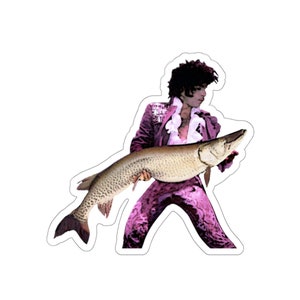 Musky Fishing Sticker Funny Prince Purple Rain