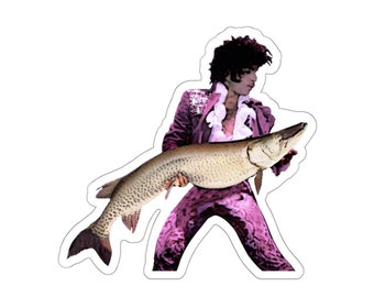 Musky Fishing Sticker Funny Prince Purple Rain