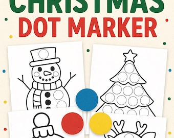 Christmas Dot Marker Coloring Pages – 24 Printable Holiday Activity Sheets for Toddlers & Preschool Kids | Do-A-Dot Winter Art PDF