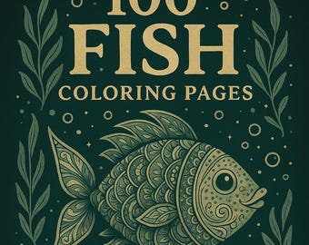 魚の塗り絵100枚（PDF） – 子供と大人のための楽しくリラックスできる魚の線画 – 印刷可能な海の生き物の本