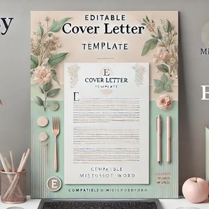 Professional Cover Letter Template for Microsoft Word - Editable & Elegant Design - Instant Download for Career Success