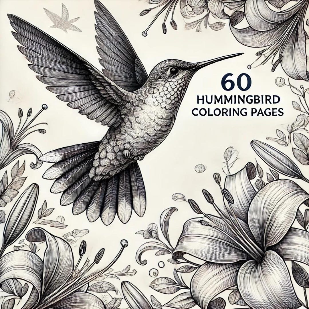 60 Hummingbird Coloring Pages PDF Printable for Adults and Kids ...