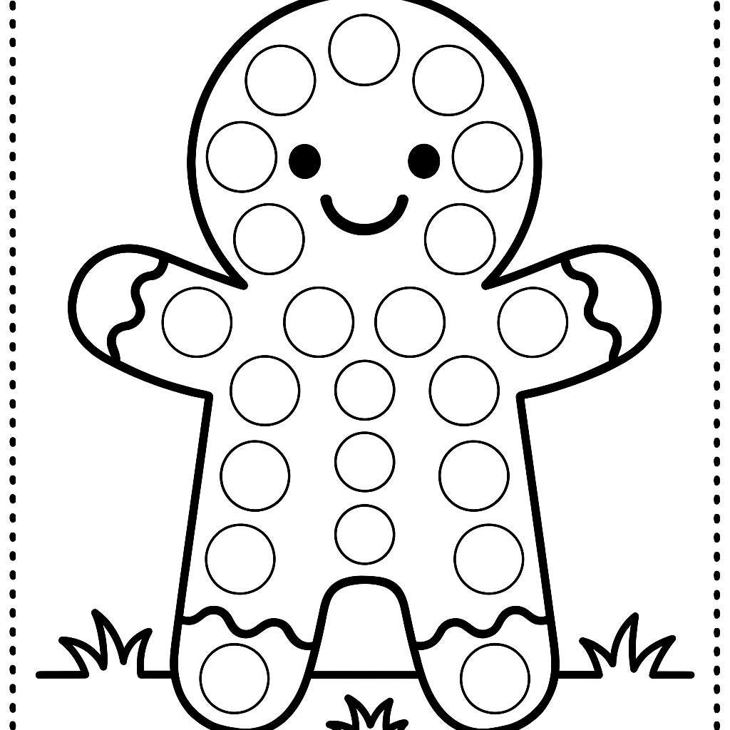 Christmas Dot Marker Coloring Pages – 24 Printable Holiday Activity ...