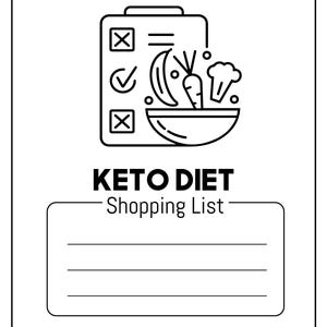 Keto Diet Shopping List Planner - 120 Pages, Instant Download PDF, Organized Grocery List for Keto Lifestyle, Print & Customize
