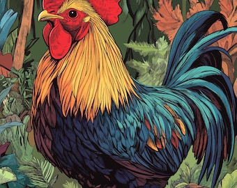 40 Rooster Coloring Pages in PDF Format for Kids – Fun, Creative, and Colorful Rooster Designs to Print, Color, and Enjoy at Home, V2