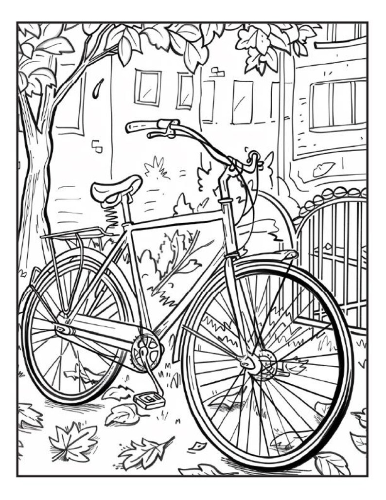 100 Bicycle Coloring Pages PDF, Fun and Creative Activity for Kids, Ideal Gift for Bicycle Lovers and Art Enthusiasts image 8