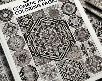 Coloring Pages of Geometric Patterns, 30 Digital Designs for Therapeutic Creativity, Great Gift for Art Lovers and Hobbyists