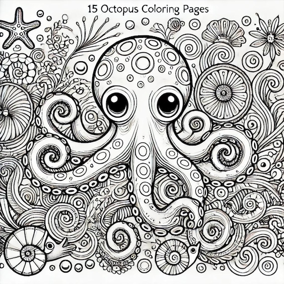 Octopus Coloring Book For Adults : Dylanna Press