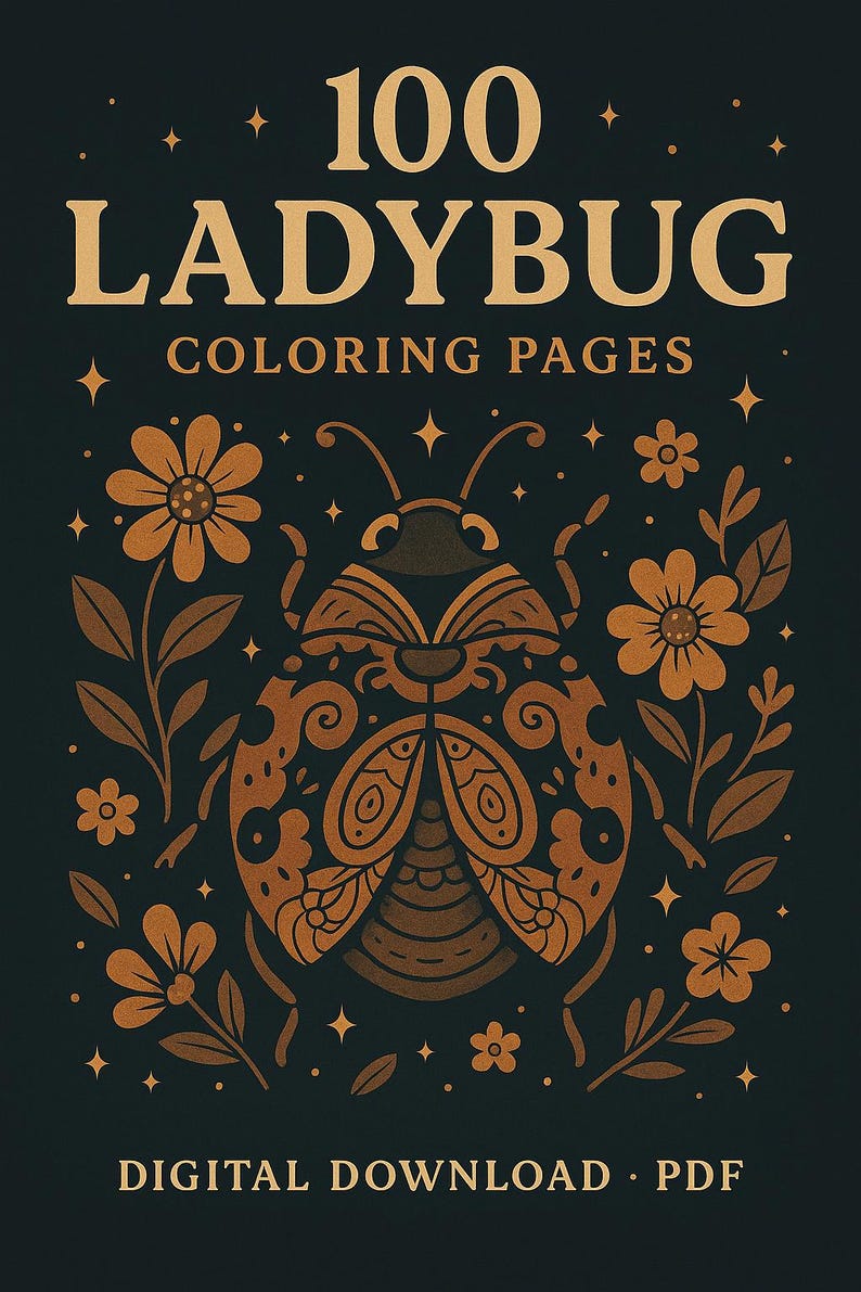 100 Ladybug Coloring Pages | Cute Insect Coloring Book for Kids | Easy ...