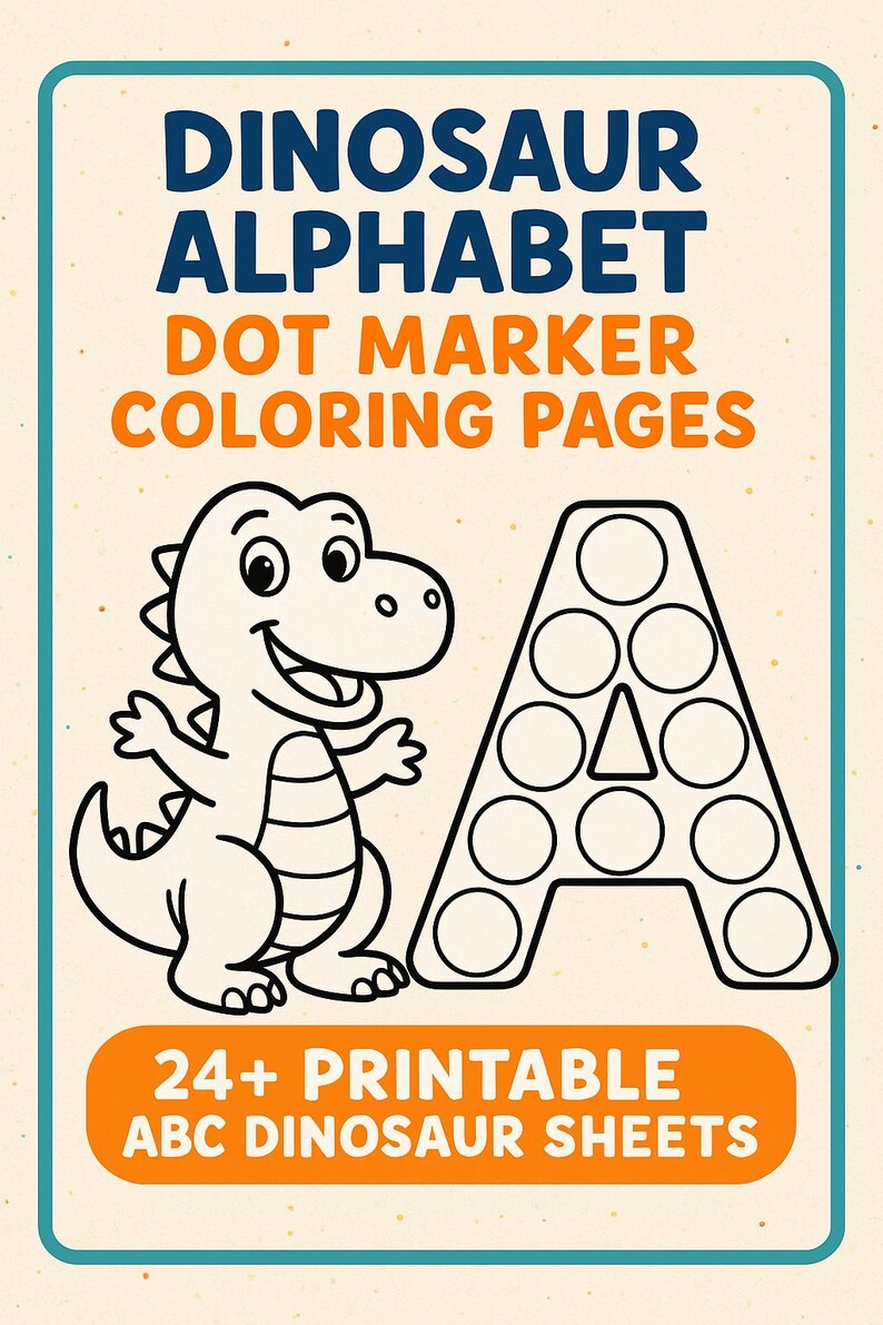 Dinosaur Alphabet Dot Marker Coloring Pages – 20+ Printable ABC ...