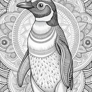 28 Penguin Mandala Coloring Pages PDF for Stress Relief, Relaxation ...