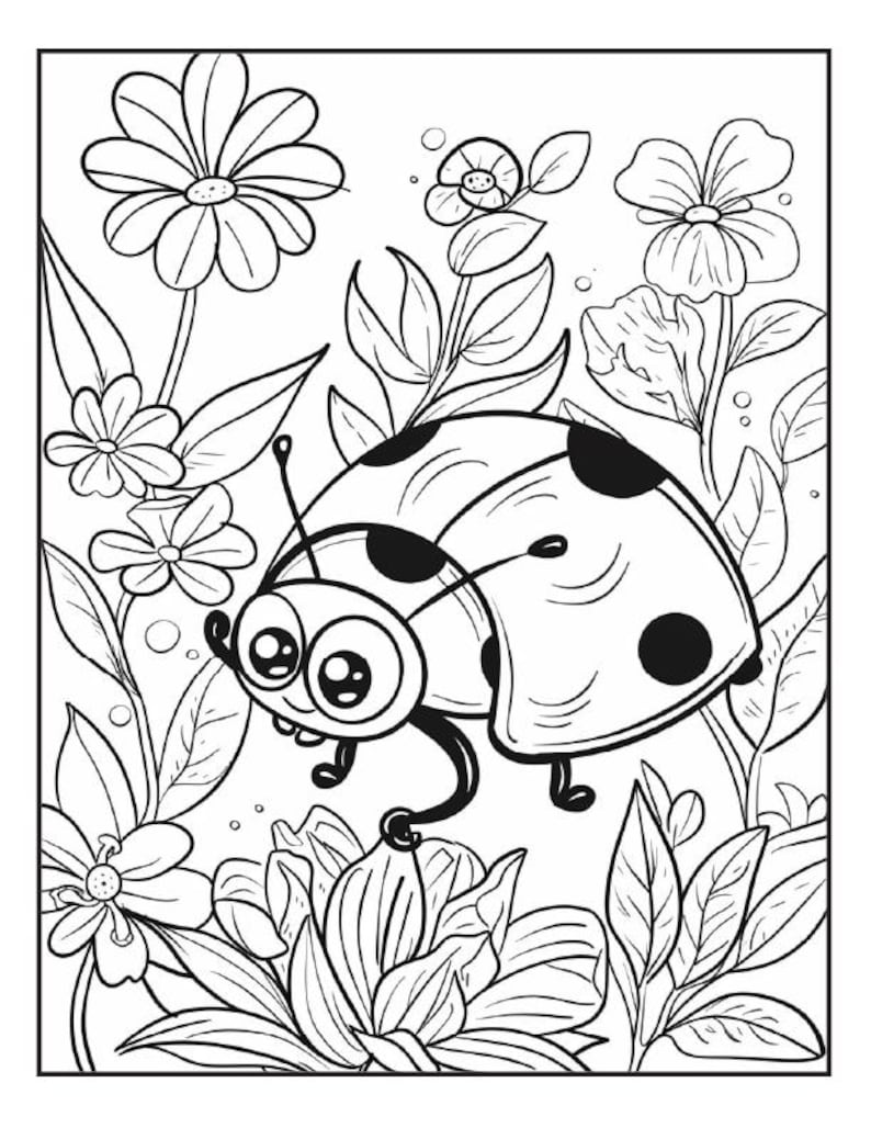 100 Ladybug Coloring Pages in PDF Format for Kids – Fun, Creative, and ...