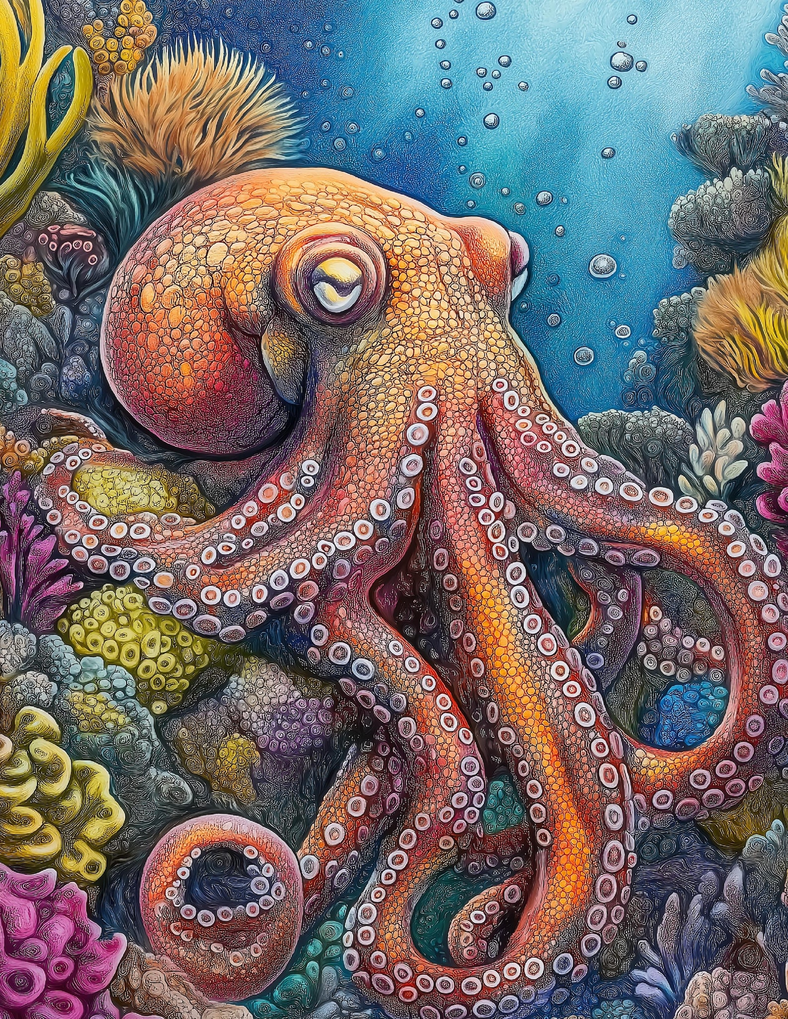 Octopus Relax 15 Octopus Coloring Pages PDF for Stress Relief, Relaxation, and ...