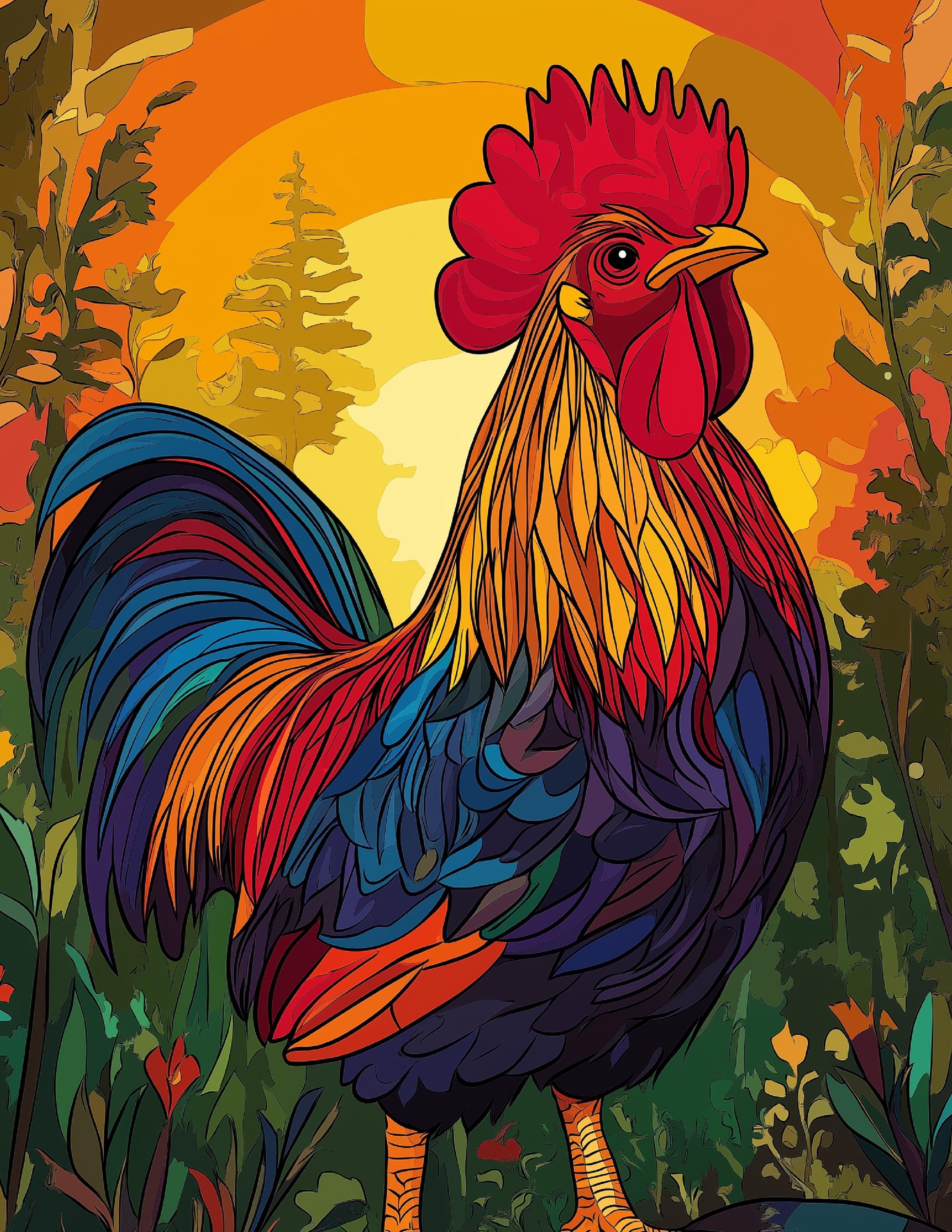 Colorable Rooster 40 Rooster Coloring Pages in PDF Format for Kids – Fun, Creative, and ...