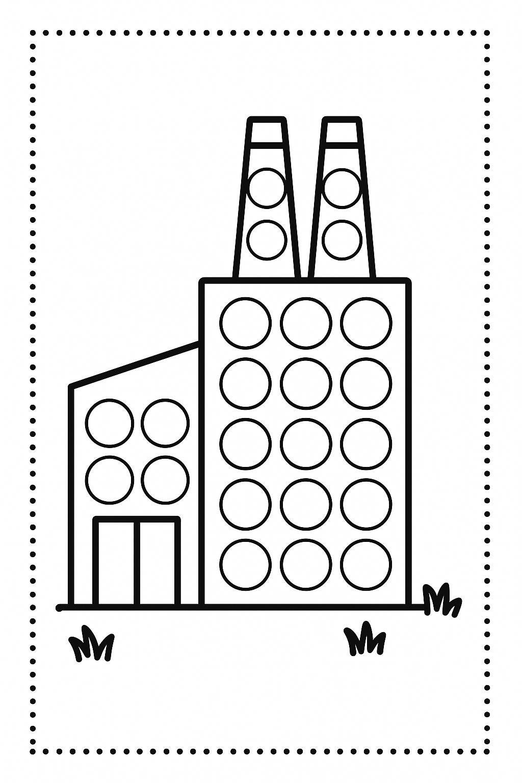 Dot Marker Coloring Pages – Buildings Printable, 24 Kids Dot Art ...