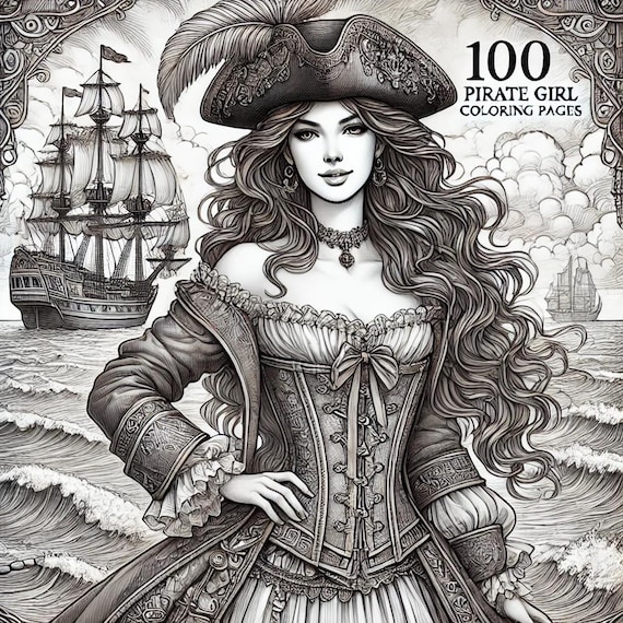100 Pirate Girl Coloring Pages: A Bold and Adventurous