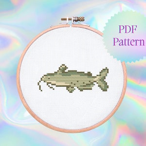 Catfish Cross Stitch Pattern: Beginner Friendly Animal Design (PDF Pattern)