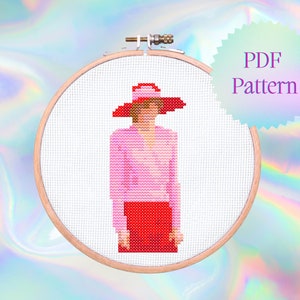 Princess Diana Cross Stitch Pattern | Instant Download | Modern Cross Stitch | Royal Family Cross Stitch