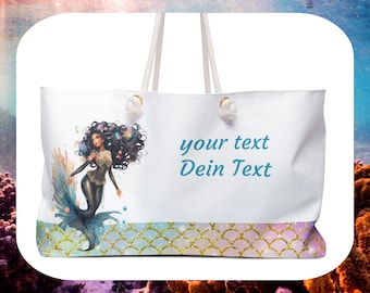 Weekender para sirenas con estilo, personalizado con texto personalizado