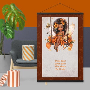 Poster con grucce "Elfo d'autunno", scritta personalizzata