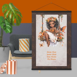 Poster con grucce "Elfo d'autunno", scritta personalizzata