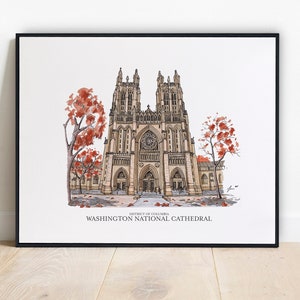 Washington National Cathedral Sketch | Washington DC Collection | Drawing | Art Print