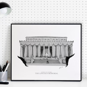 Lincoln Memorial | Washington DC Collection | Drawing | Art Print