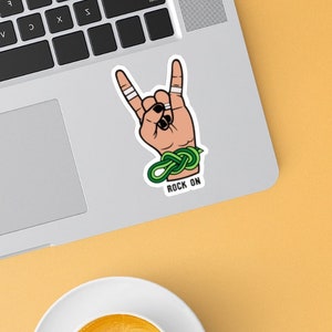Rock On Gestanzte Vinyl Sticker | Kletterspiel | Boulder | Bullet Journals, Basteln, Wasserflaschen, Laptops | Musiker Geschenkideen