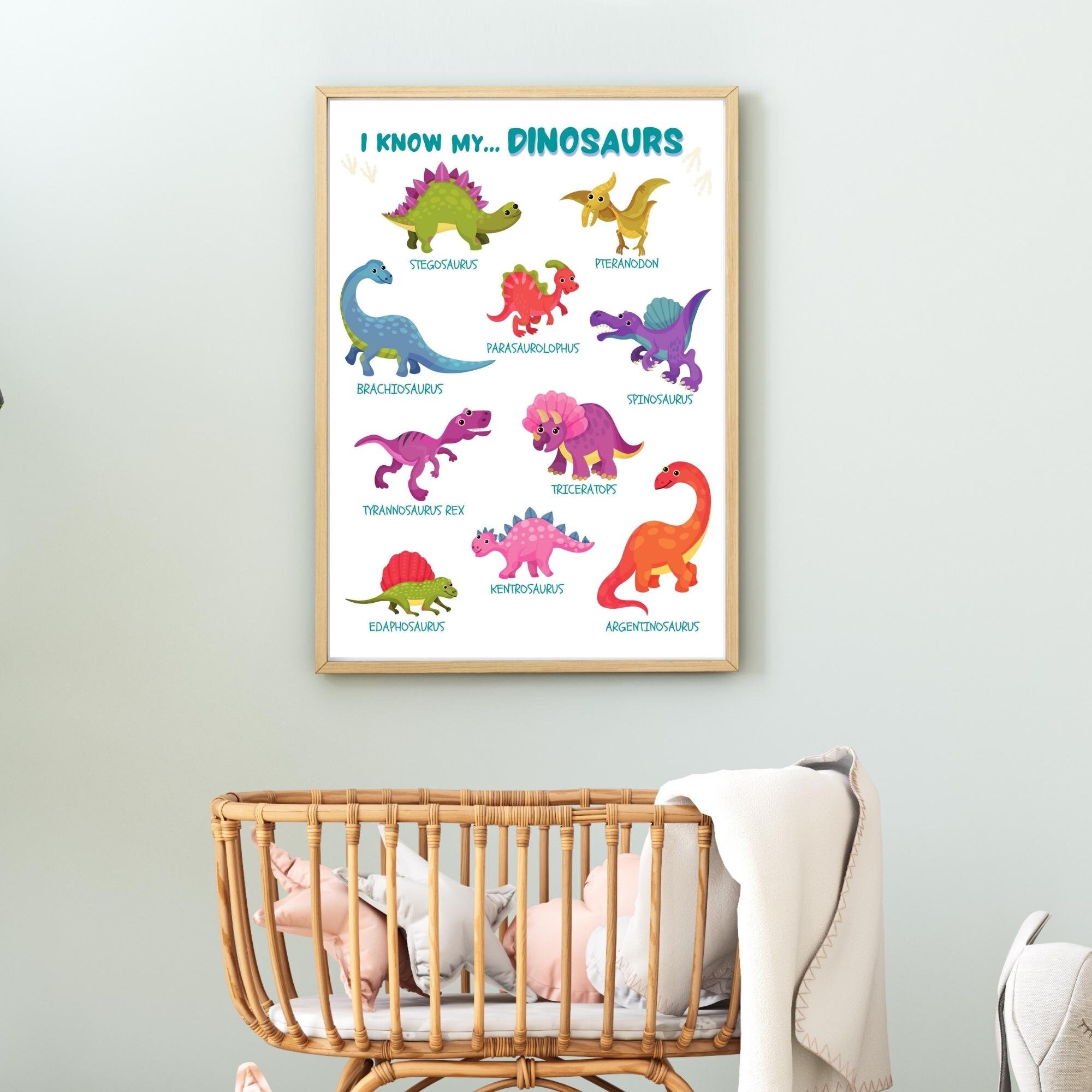BCUANGD Dinosaur Skeleton Wall Art - 12x16 Inch Kids Room Decor With Wood Frame - View #8