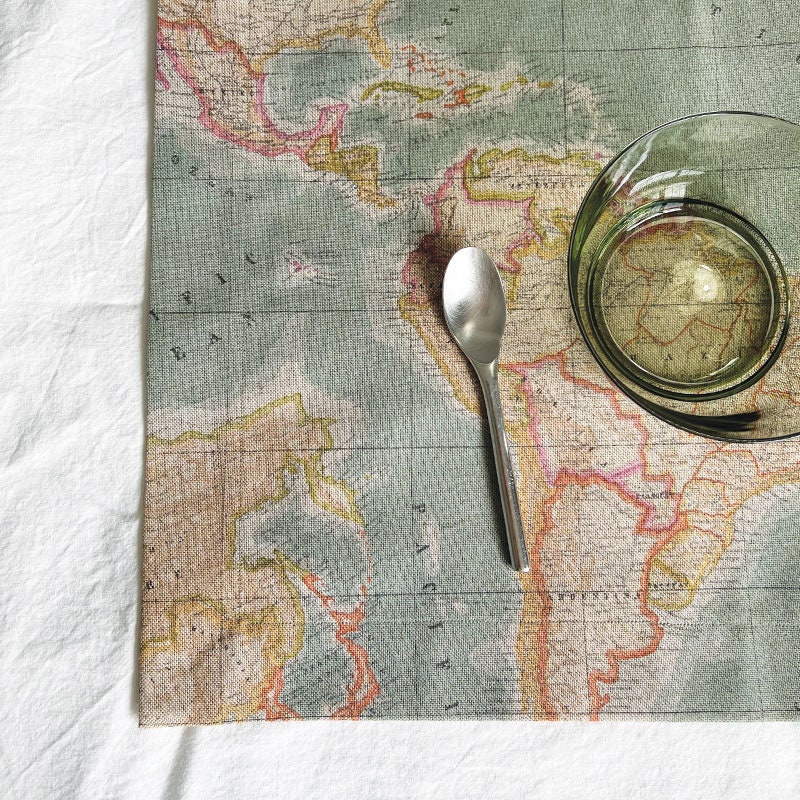 World Map Placemats Etsy