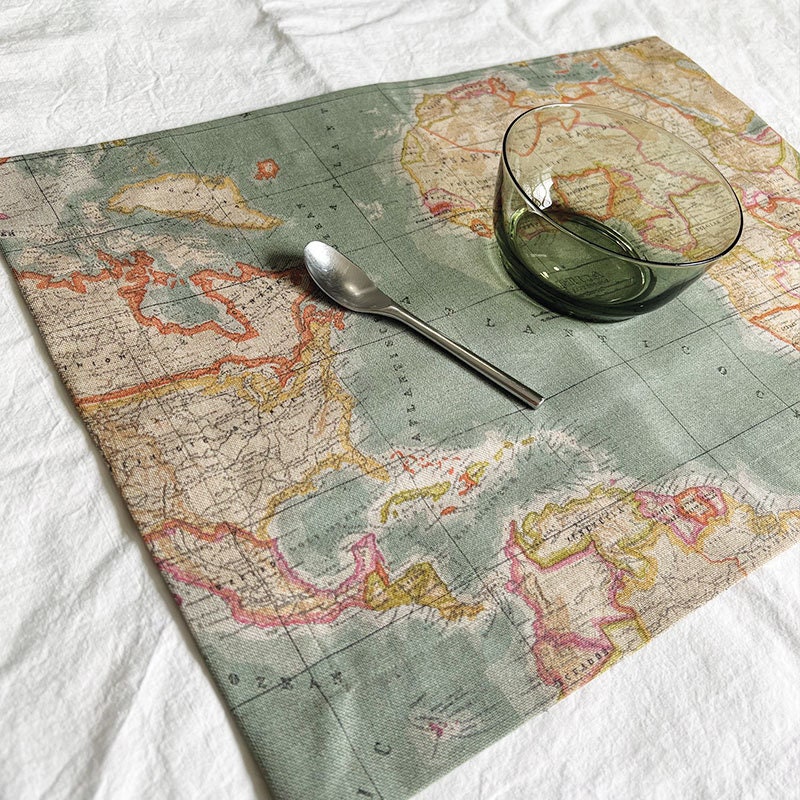 World Map Placemats Etsy