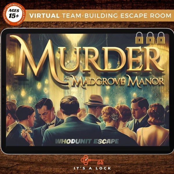 Murder Mystery Virtual Escape Room, Puzzles & Logic Virtual Escape Room, Family Game Night Escape, Online Escape Room, Virtual Escape