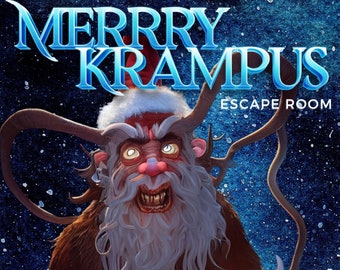 Christmas Family Virtual Escape Room, Christmas Online Game, Christmas Game Night, Merry Krampus Escape, with FREE BONUS Christmas Escape