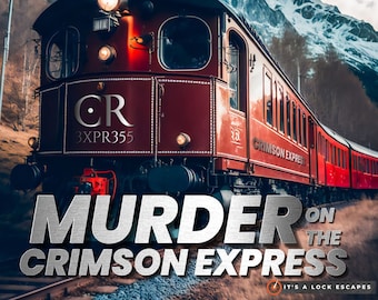 Murder on the Crimson Express, Murder Mystery Virtual Escape Room, Puzzles & Logic Virtual Escape Room, Family Game Night, Online Escape