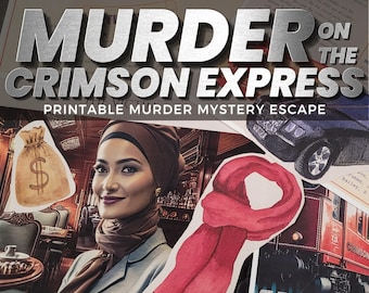 DIY Printable Murder Mystery Escape Room, Murder on the Crimson Express Escape, Mystery Escape, Game Night, Team-Building, Mystery Game
