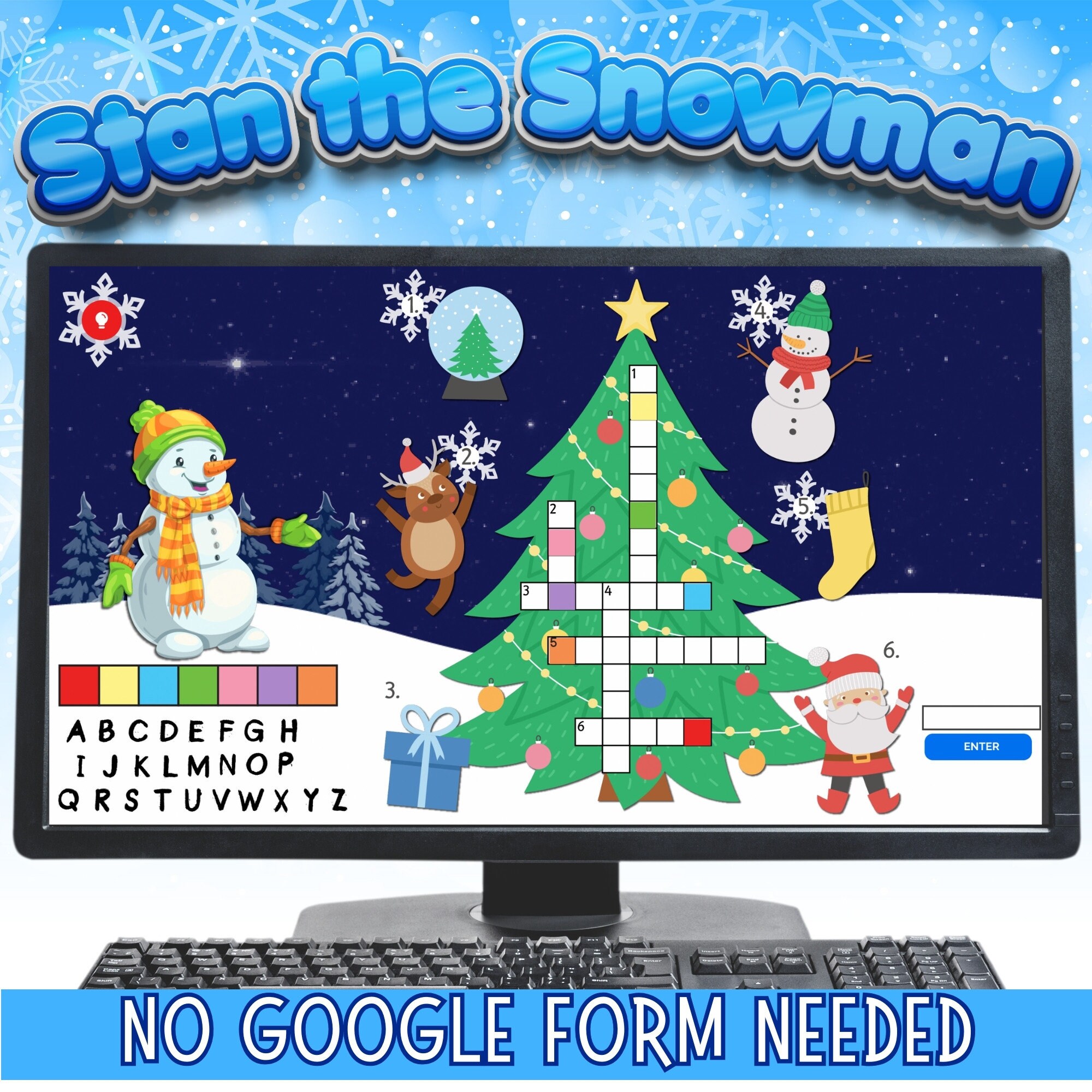 Snowman Christmas Kids Virtual Escape Room, Christmas Online Game