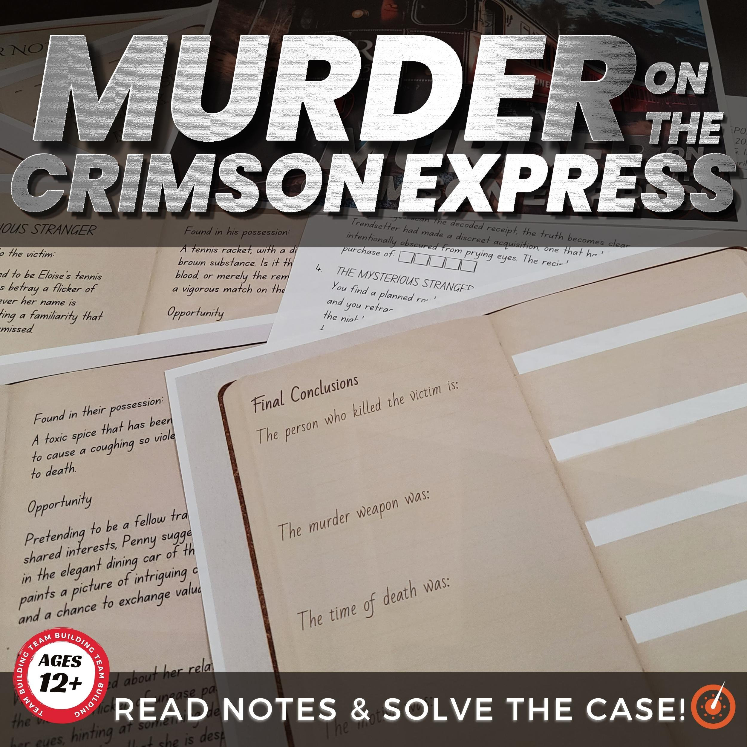 Printable Murder Mystery Escape Room, Murder on the Crimson Express ...