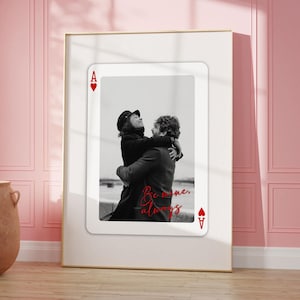 Aangepaste fotoafdruk speelkaarten, gepersonaliseerd Valentijnsdagcadeau, romantische digitale muurkunst, verjaardagscadeau paren, cadeau-idee liefde