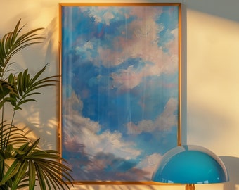 Dreamy Aesthetic Decor, Preppy Room Art, Pastel Cloud Poster